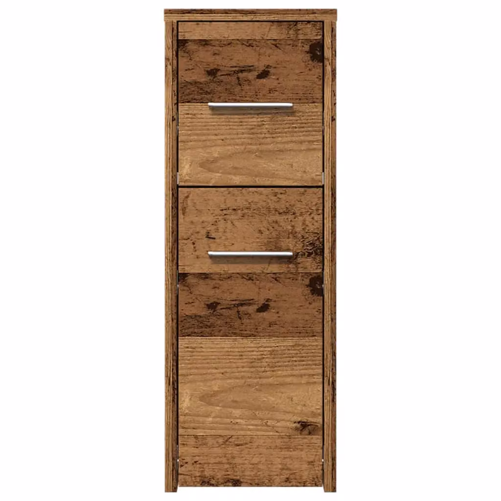 Berkfield Home Narrow Freestanding Bathroom Cupboard with Wheels in Old Wood Brown – 4
