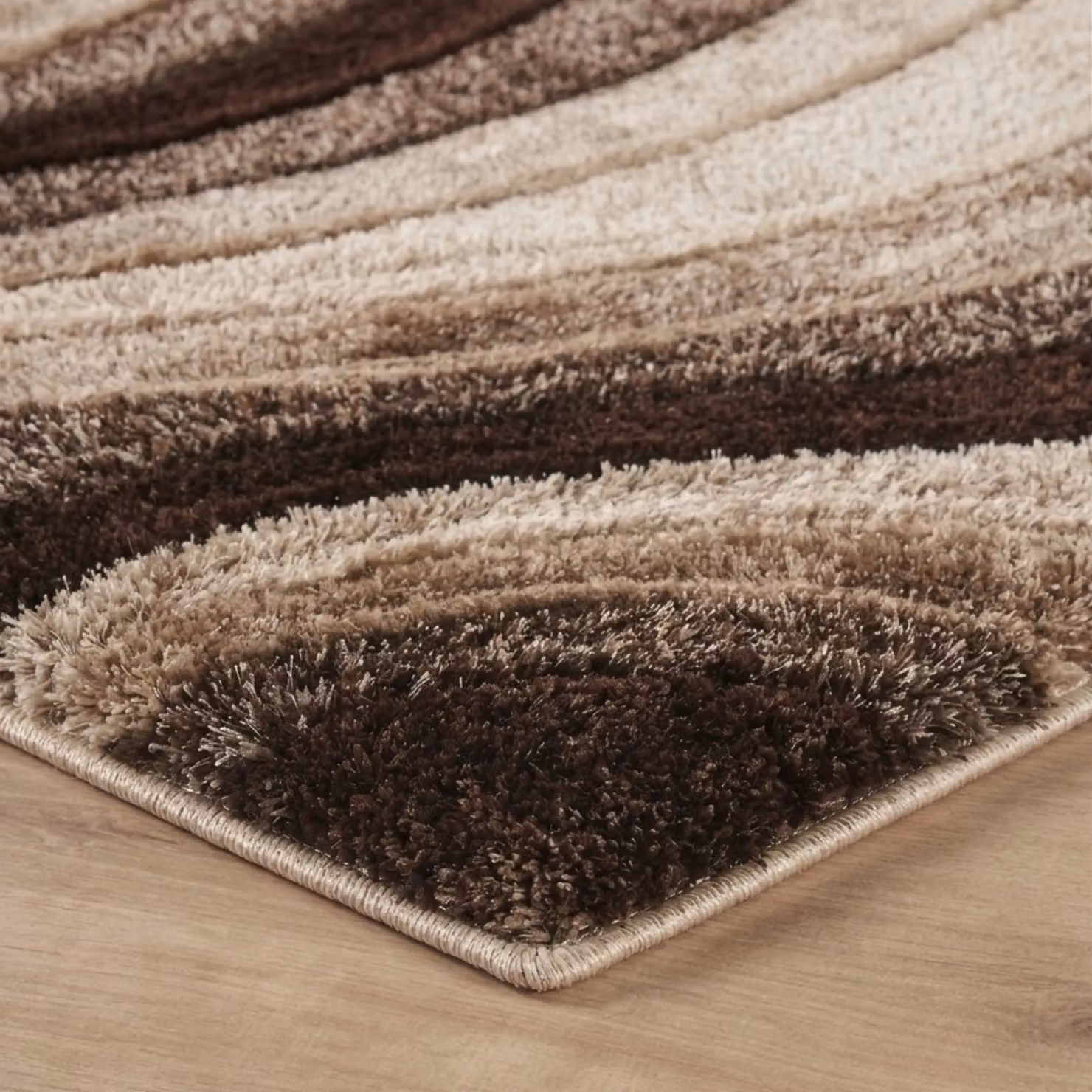 Desire Rugs Modern Soft Waves Shimmer Shaggy Area Rug in Bronze, W/D: 120 x 170 cm – 6