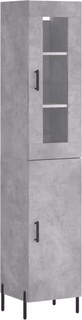 Berkfield Home Highboard in Concrete Grey, H 180 x W 34.5 x D 34 cm