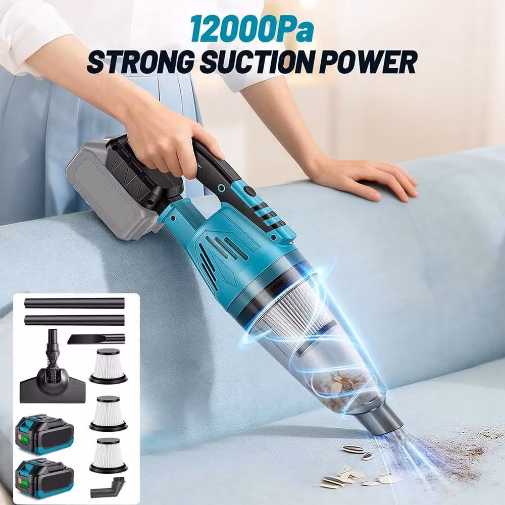 Ventryn Cordless Handheld Car Vacuum Cleaner with 2 Rechargeable Batteries in Turquoise – 6
