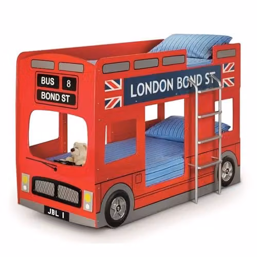 Julian Bowen London Bus Bunk Bed, Red, H136 x W108 x D200 cm – 4