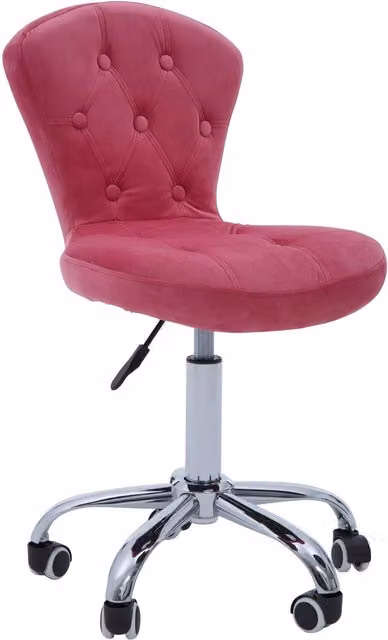 Orsina Pink Velvet Ergonomic Home Office Chair with 360 Degree Swivel and Castors