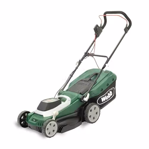 Webb Supreme WEER40RR Electric Rotary Lawnmower with Rear Roller, 1800W Motor, 40cm Cutting Width and 45L Collection Bag – 1