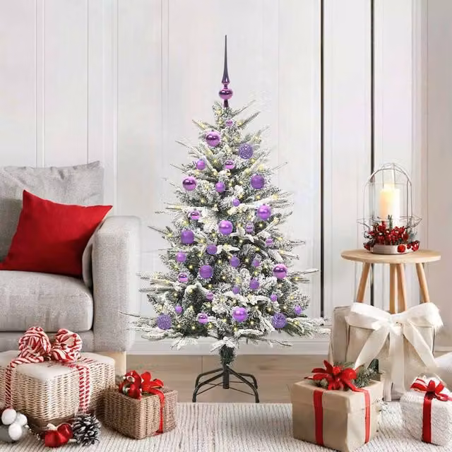 Berkfield Home Pre-lit Artificial Christmas Tree with Ball Set, Green, Height: 120 cm