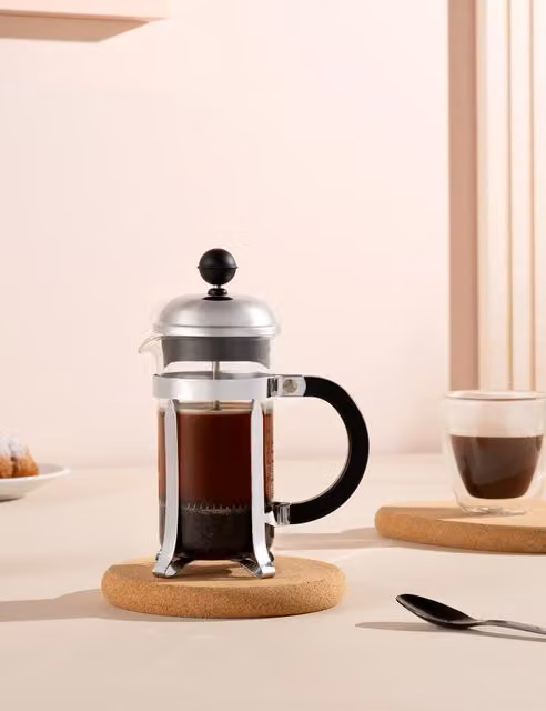 Bodum Chambord 3 Cup Cafetiere in Transparent and Multicolour with Silver Accents