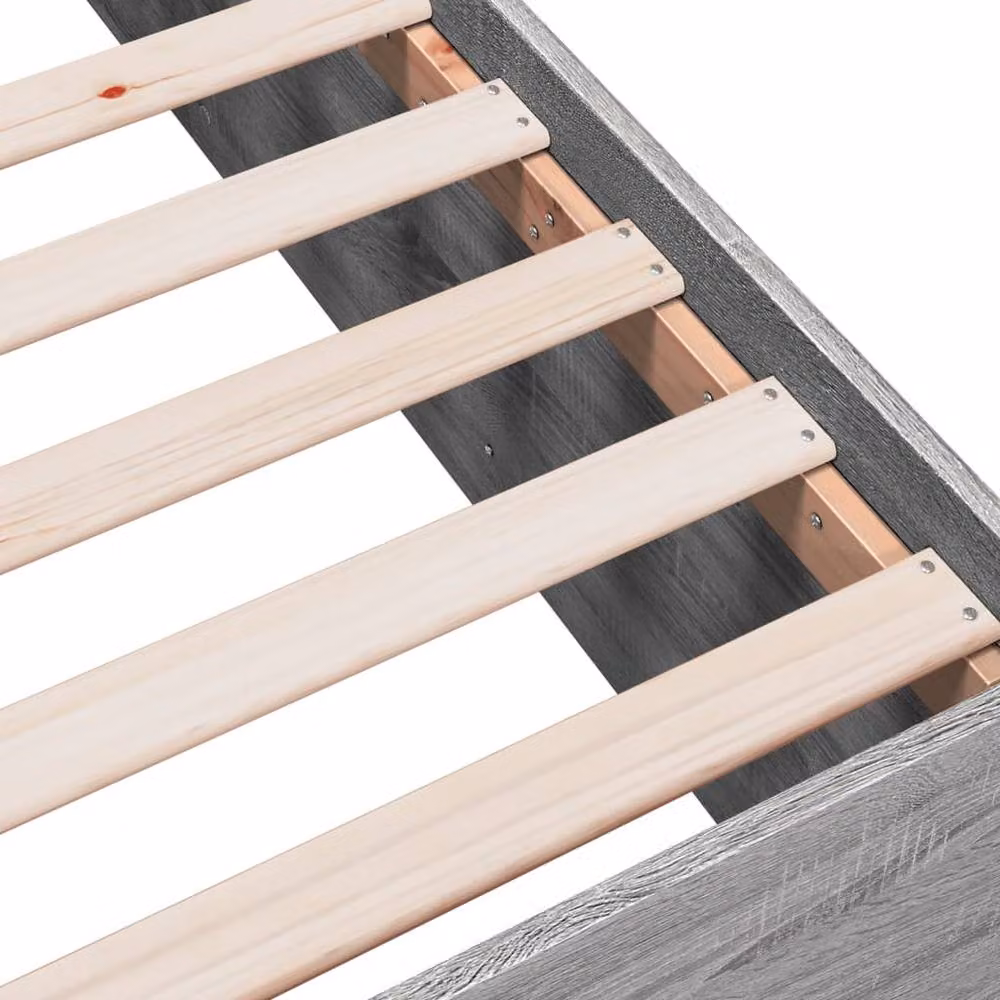 Berkfield Home Modern Bed Frame in Grey, W/D/H: 140 x 45 x 203 cm – 3