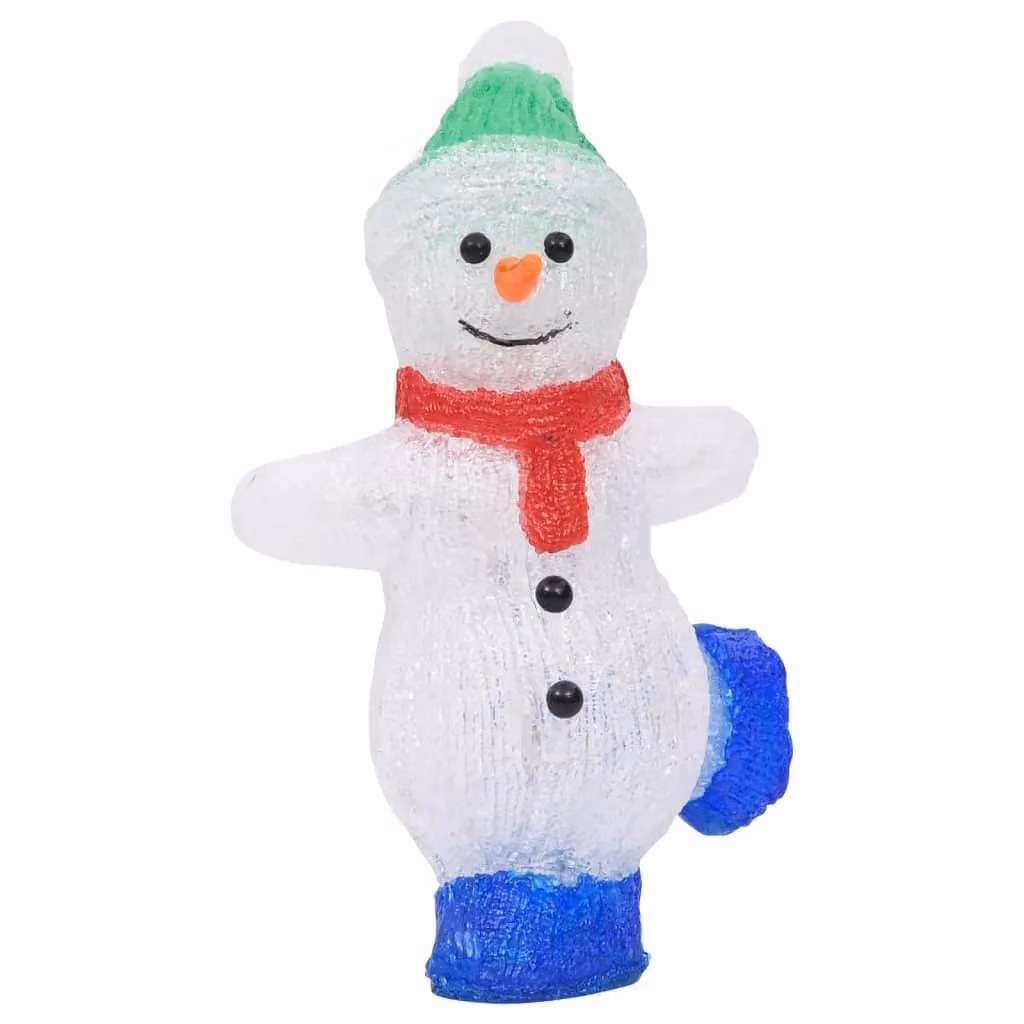 Berkfield Home LED Christmas Acrylic Snowman Figure, White, Height: 30 cm – 4