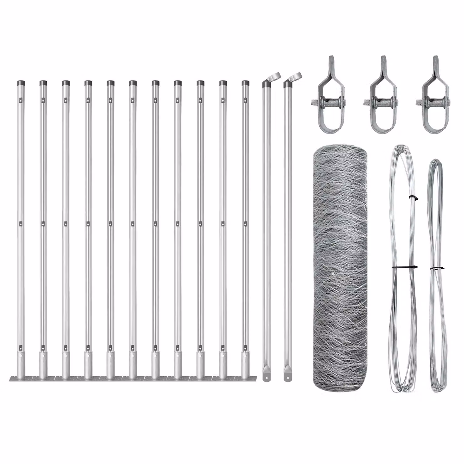 Berkfield Home Hexagon Fence in Silver Galvanised Steel, W: 0.6 m, L: 25 m – 2