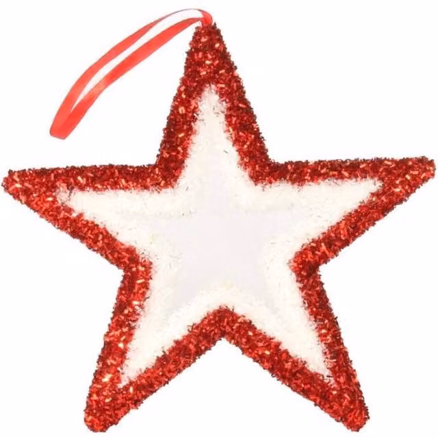 KDMD Candyland Star Hanging Decoration, Red, 2 Pack, Width: 21 cm