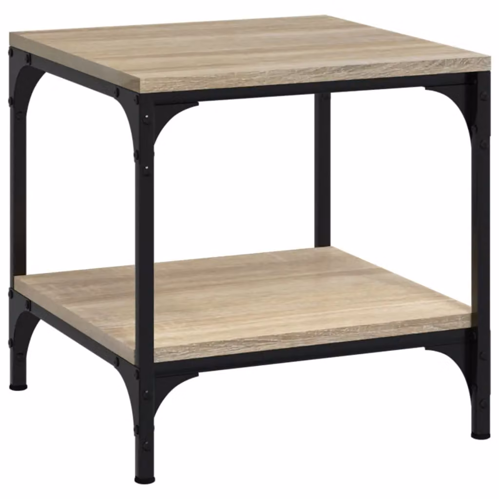 Berkfield Home Set of 2 Sonoma Oak Side Tables in Brown, W/D/H: 40 x 40 x 40 cm – 4