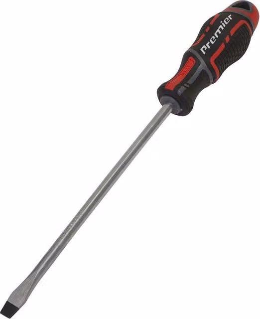 Loops PREMIUM Slotted Screwdriver with Ergonomic Soft Grip and Magnetic Tip, Multicolour, 8 x 200mm