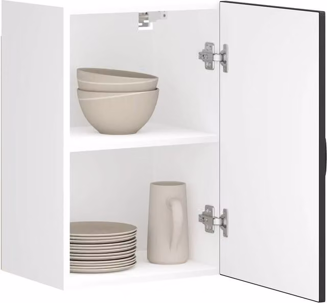 Berkfield Home Kalmar Black Wall Mounted Kitchen Cabinet with Hinged Doors and Internal Shelves