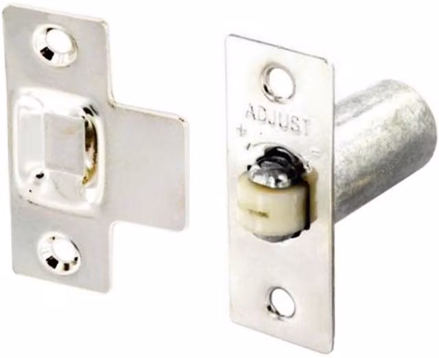 Securit Nickel Plated Adjustable Roller Cabinet Catch in Silver
