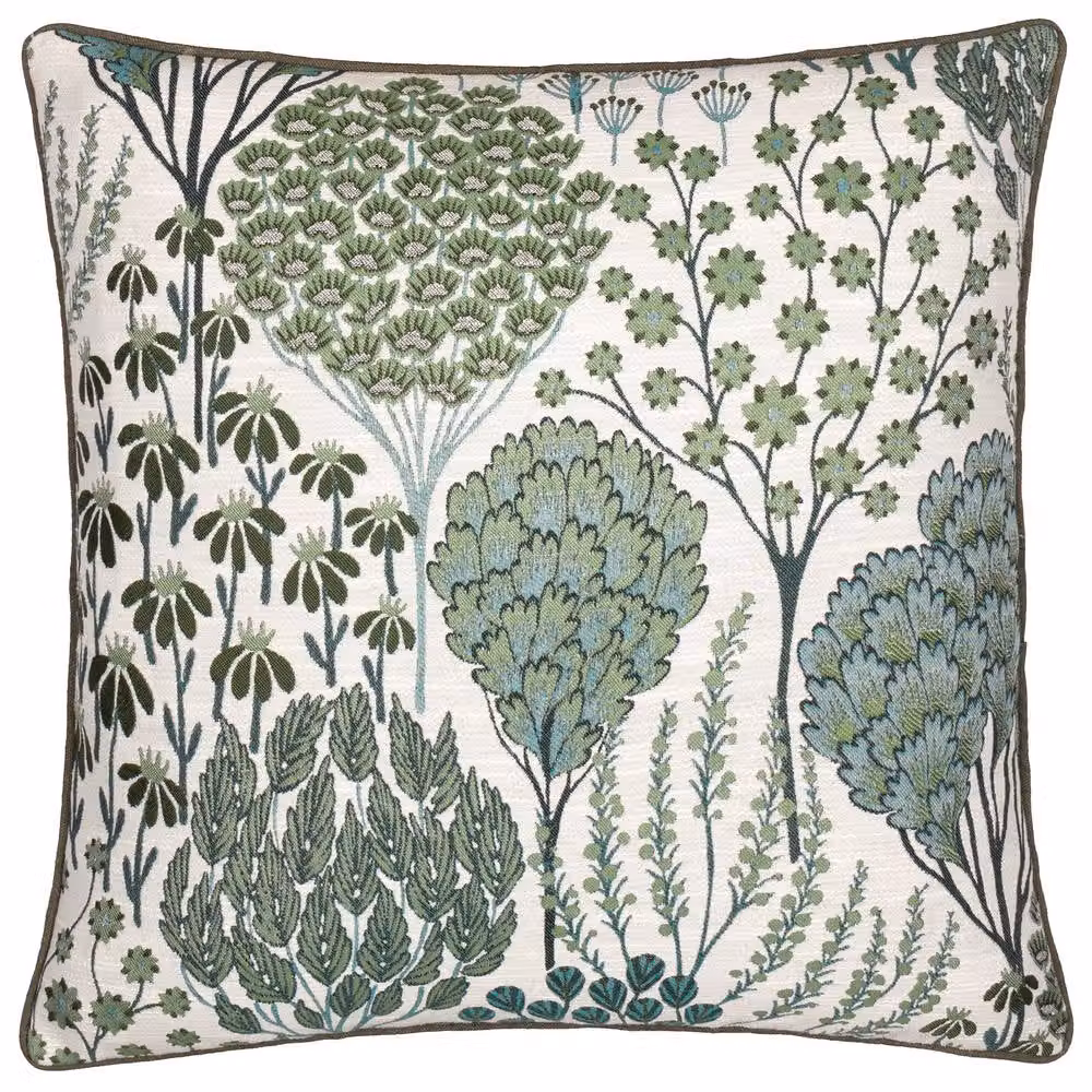 Wylder Ophelia Floral Jacquard Square Cushion in Green, W/D/H: 50 x 50 x 50 cm – 2