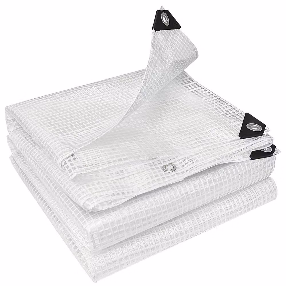 Outsunny Waterproof White PE Tarpaulin – 2