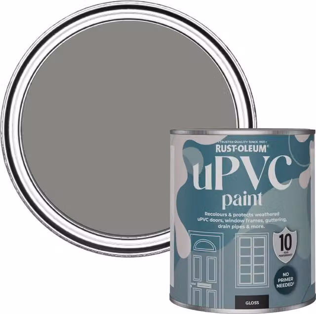 Rust-Oleum UPVC Paint in Gloss Finish, Grey, 0.75 l