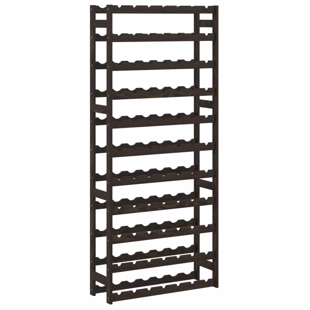 Berkfield Home Black Solid Pine Wall Mounted Rustic Wine Rack for 77 Bottles – 2