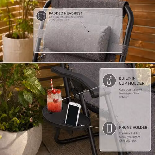 Neo 2X Zero Gravity Recliner Outdoor Garden Sun Loungers in Slate Grey – 5