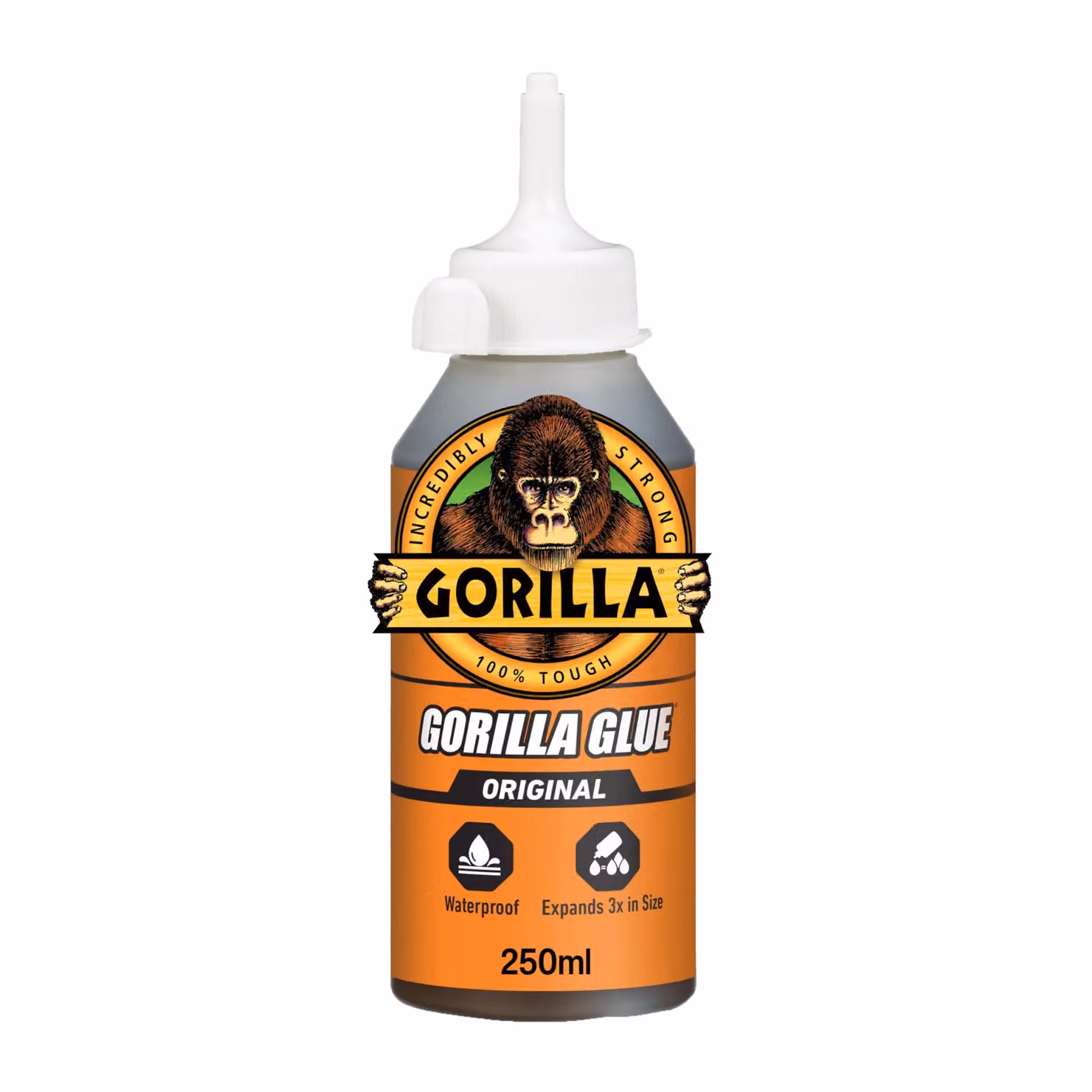 Gorilla Waterproof Polyurethane Glue, Brown, 250ml – 2