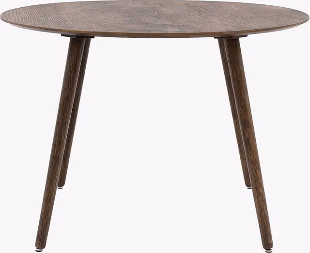 Perch & Parrow Modaro Round Mid-Century Dining Table in Brown Oak