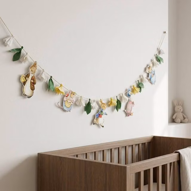 Garden Greatness Classic Peter Rabbit and Friends Multicolour Textile Hanging Pennant Garland