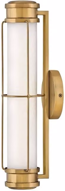 Netlighting Saylor Small Integrated LED Wall Light in Heritage Brass with 3000K Warm White Light and IP44 Rating