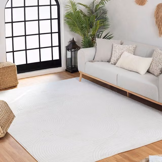 Livabliss Houston Modern Geometric Indoor Outdoor Rug, White, W: 80 cm, L: 150 cm