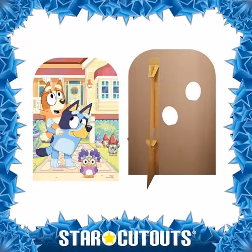 Star Cutouts Bluey & Bingo At Home Stand-In Cardboard Cutout, Multicolour, Height: 136 cm – 2