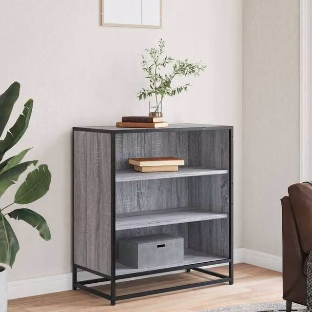 Berkfield Home Grey Sonoma Sideboard in Engineered Wood and Metal, W/D/H: 68 x 35 x 76 cm – 1