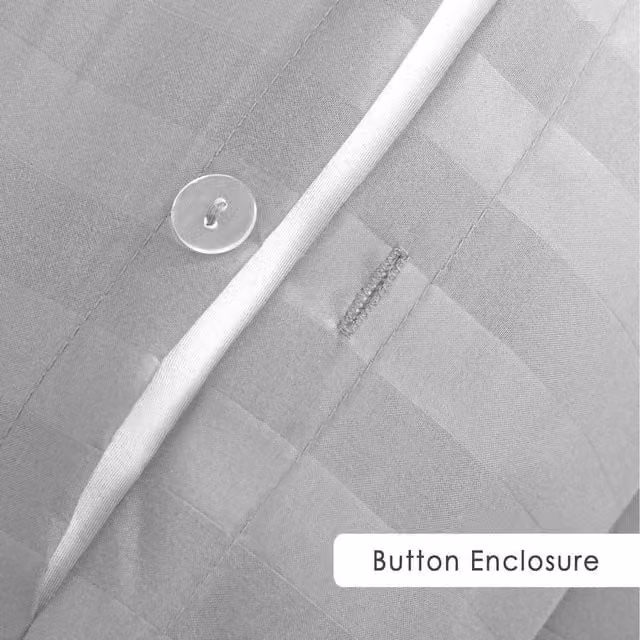 Cotton Passion Silver Striped Microfibre Duvet Cover and Pillowcase Set, W/D/H: 90 x 200 cm and 50 x 75 cm