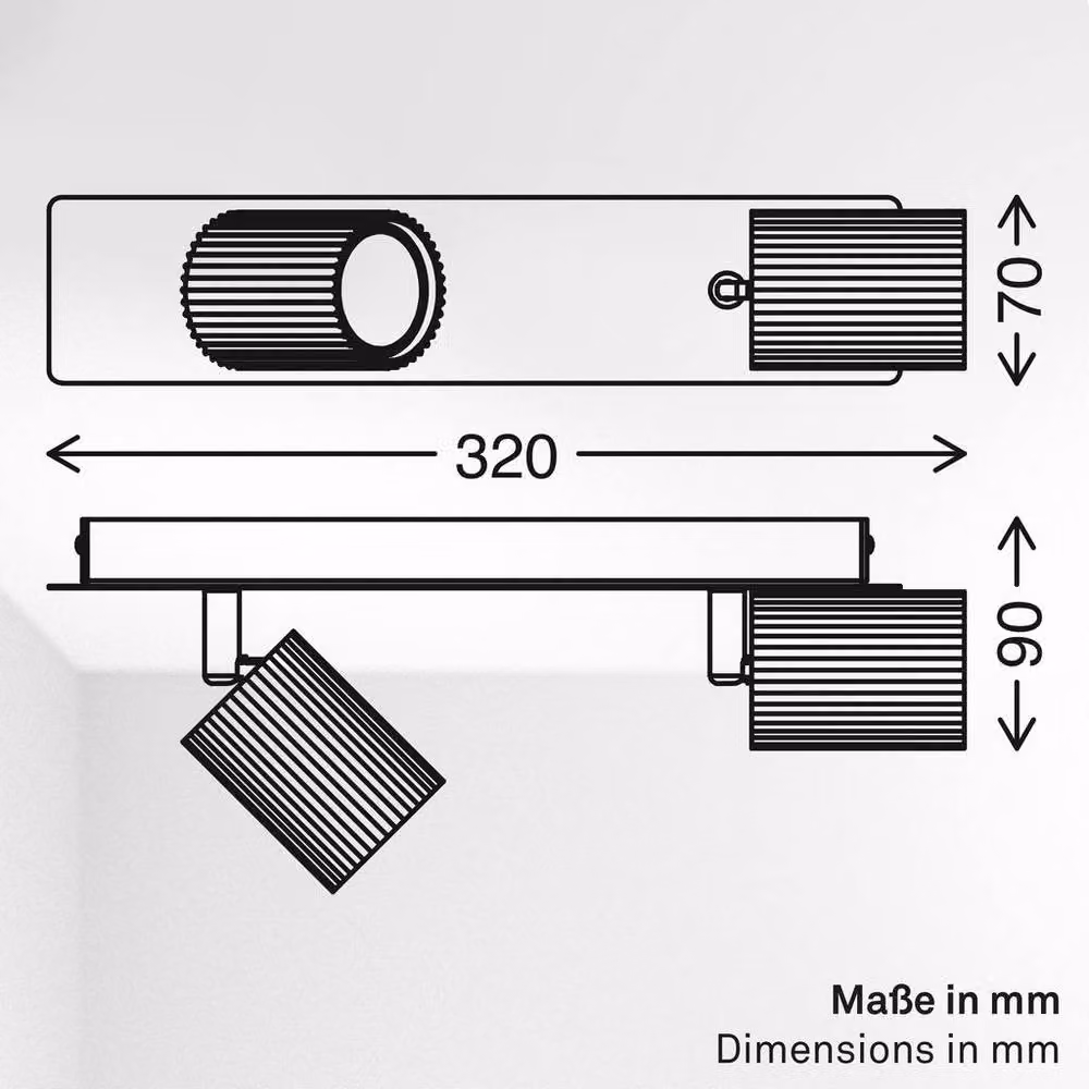 Briloner Black Adjustable 2-Light GU10 Ceiling Spotlight – 7