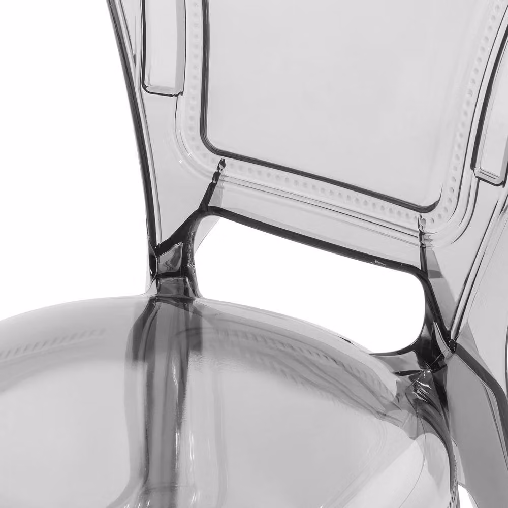 Wyld and Coco Acryluxe Vintage-Style Transparent Black Dining Chairs with Armrests, Set of 2 – 3