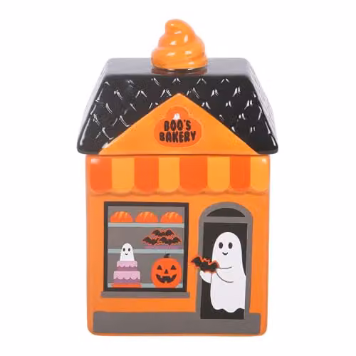 Something Different Wholesale Ghost Bakery Ceramic Oil Lamp, Orange Halloween Tabletop Decor