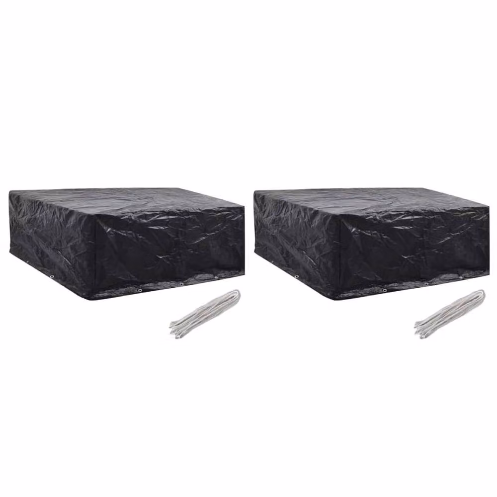 Berkfield Home Water Repellent Garden Bench Covers, 2 Pack, Black, W/D/H: 260 x 260 x 90 cm – 2