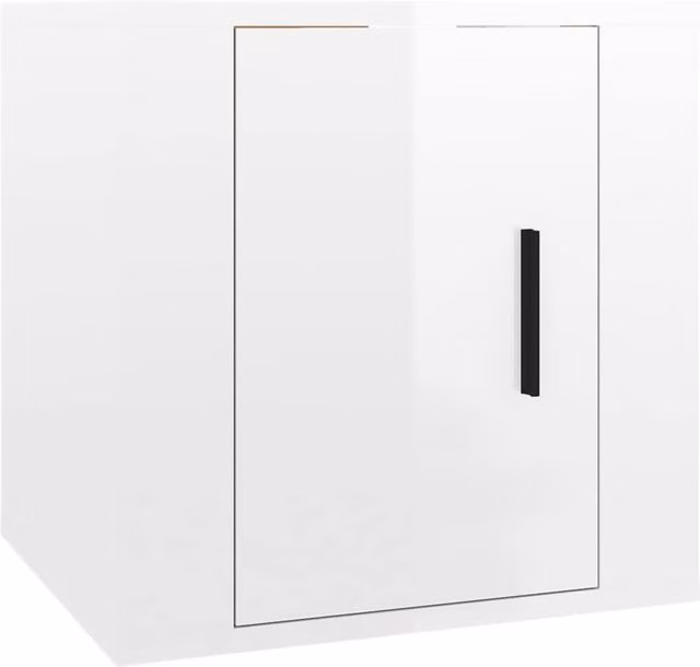 Berkfield Home Wall Mounted High Gloss White TV Cabinet W/D/H: 40 x 34 x 5 cm