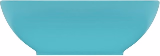 Berkfield Home Oval Ceramic Countertop Basin in Matt Light Green and Turquoise, W: 40 cm, D: 33 cm, H: 13.5 cm