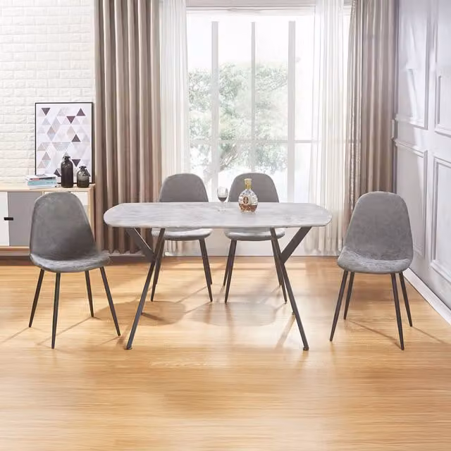 Seconique Athens Rectangular Dining Table in Grey and Black, W: 140 cm, H: 75 cm, D: 80 cm – 5