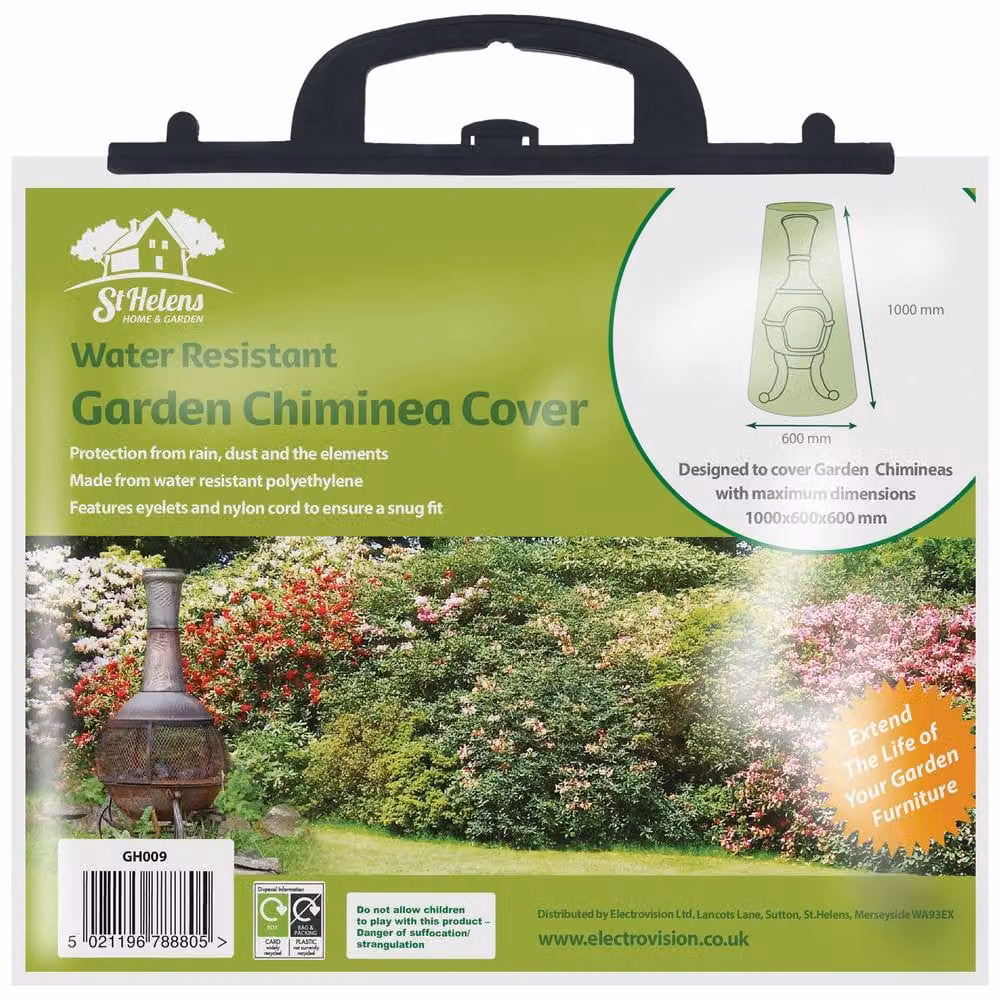 St Helens Home & Garden Water Resistant Chiminea Cover, Green, W/D/H: 100 x 60 x 60 cm – 3