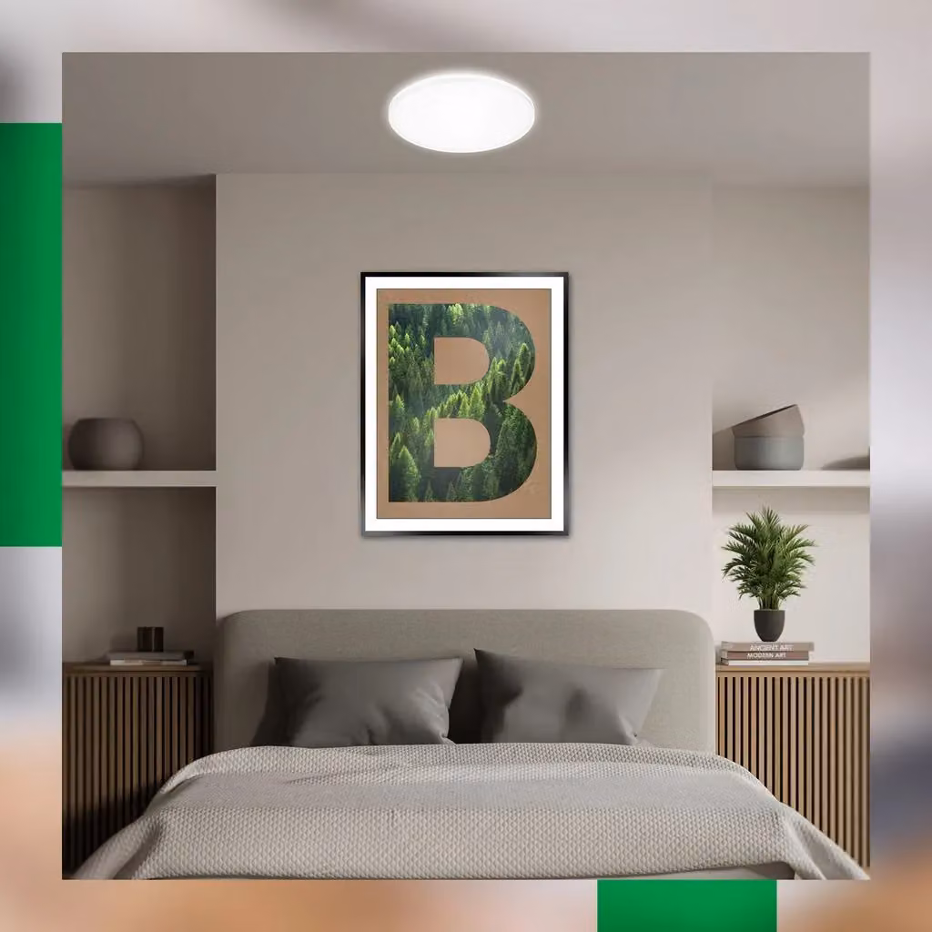 Briloner Modern LED Ceiling Panel Light, White, W/D/H: 33.5 x 33.5 x 6 cm – 5