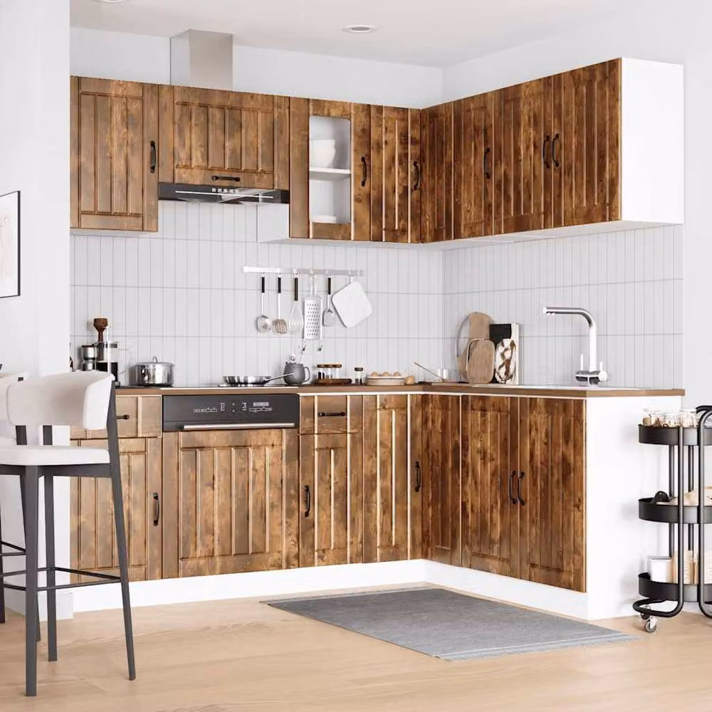 Berkfield Home Kalmar 11 Piece Kitchen Cabinet Set in Smoked Oak Brown Engineered Wood – 2