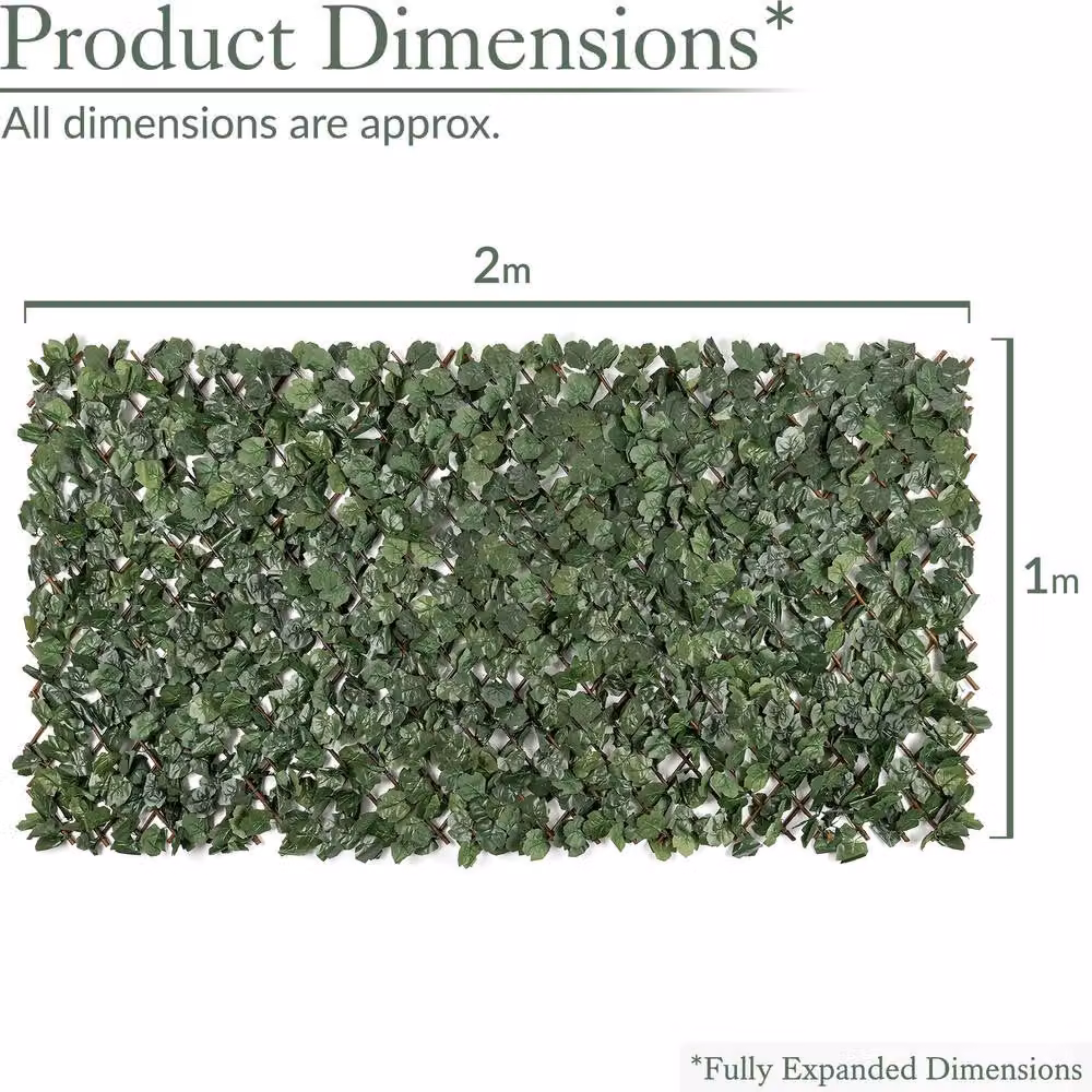 Christow Expandable Artificial Ivy Leaf Trellis Privacy Screening, Green, W: 200 cm, H: 100 cm – 5