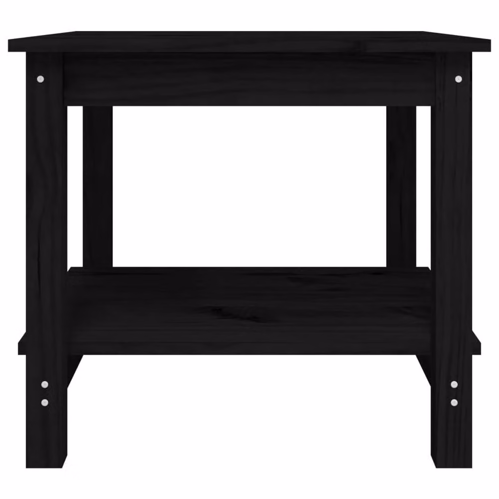 Berkfield Home Black Rustic Solid Pine Square Coffee Table W/D/H: 50 x 50 x 45 cm – 4