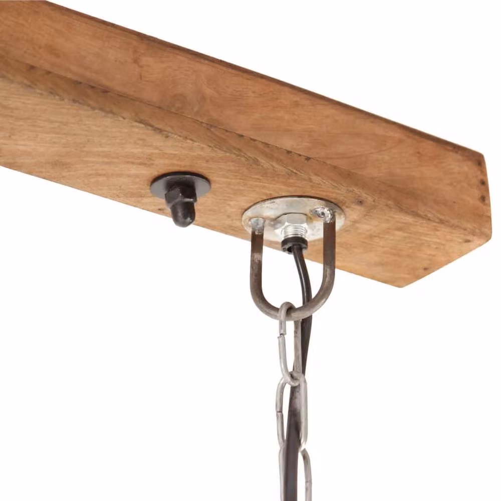 Berkfield Home Industrial Hanging Lamp in Silver and Brown with E27 Socket, Height: 109 cm – 2