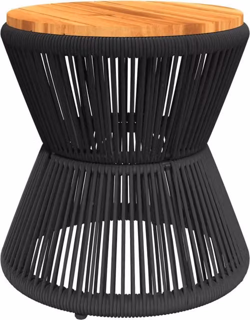 Berkfield Home Square Coffee Table with Acacia Wood Top and Black Sled Base, W/D/H: 45 x 45 x 44 cm