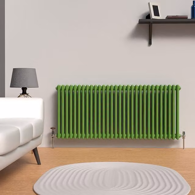 Lux Heat Horizontal Column Radiator in Green, W/H: 60.0 x 137.0 cm