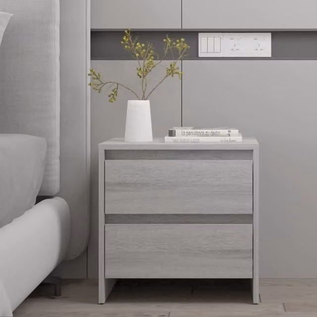 Berkfield Home Bedside Cabinet in Grey Sonoma, W: 45 cm, D: 34.5 cm, H: 44.5 cm – 1