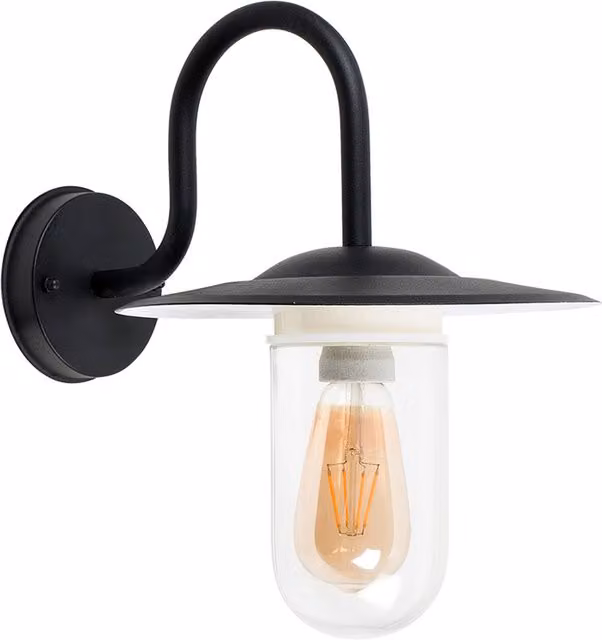 Lynton Swan Neck Black Outdoor Wall Lantern