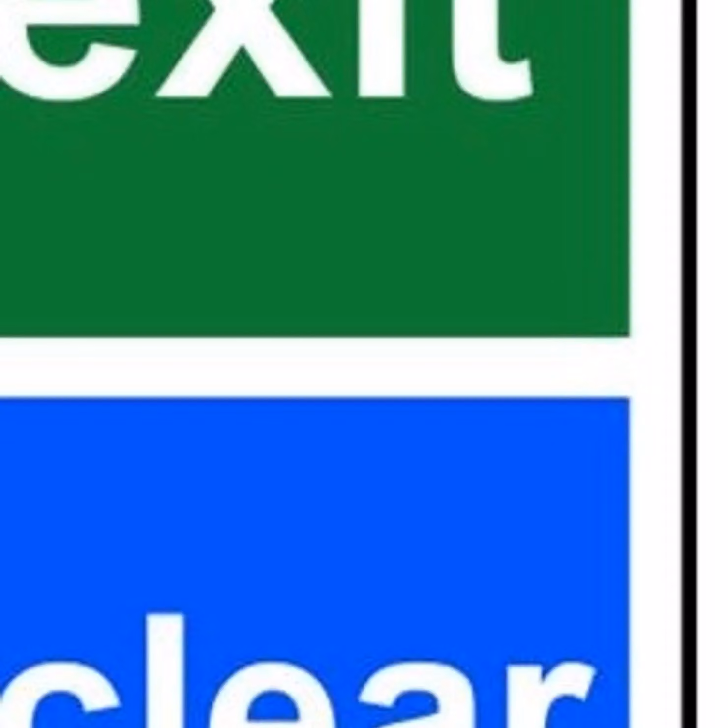 Scan Fire Exit Keep Clear Multicolour and Green PVC Sign W: 30 cm, H: 20 cm – 2