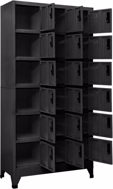 Berkfield Home Anthracite Metal Locker Cabinet with Hinged Doors and Lock, W/D/H: 90 x 40 x 180 cm – 1