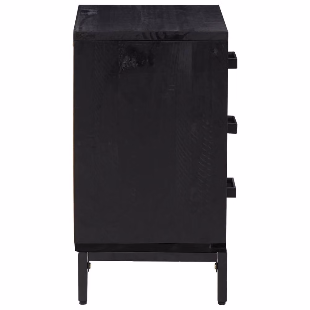 Berkfield Home Set of 2 Black Vintage Solid Wood Pine Bedside Cabinets, W/D/H: 40 x 30 x 55 cm – 3